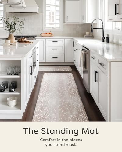 House of Noa Nama Standing Mat – Anti-Fatigue Kitchen Mats for Floor, Cushioned & Non-Slip Kitchen Comfort Mat for Standing, Thick Foam Anti-Fatigue Mat for Kitchen & Workspaces, Fawn Brown 30" x 72" - color: Brown, size: 72"L x 30"W x 0.8"Th