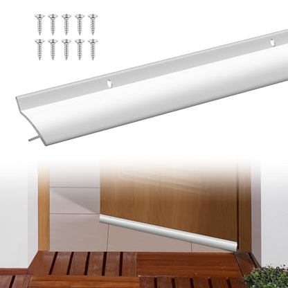 Blulu 2 Pcs 36 in Aluminum Door Drip Cap with Screws Rain Drip Guard - color: Silver