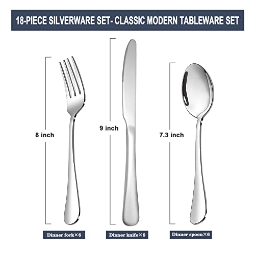 24-Piece Silverware Set, Flatware Set for 8, Food-Grade Stainless Steel Tableware Cutlery Set, Mirror Finished Utensil Sets for Home Restaurant - size: 7.3-9.1inches silverware set 24 PCS
