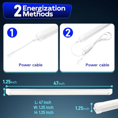 hykolity T8 LED Shop Lights 4FT, 6500K Super Bright White, 40W, 5200LM - size: 4FT