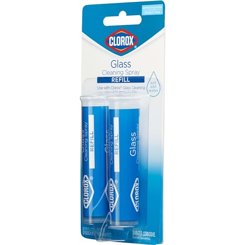 Clorox Glass Cleaner Refills Glass Cleaning System for Mirrors and Window Cleaning, 2 Count