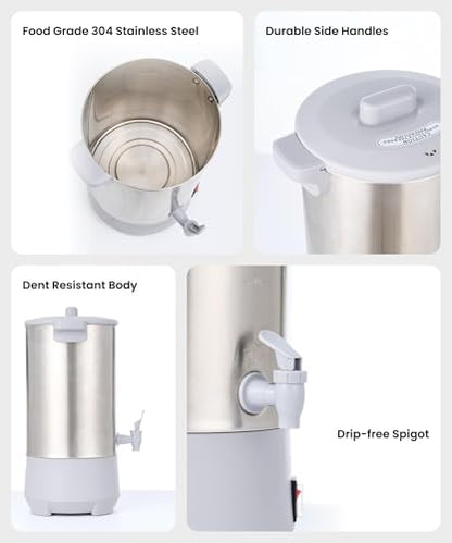 SYBO Commercial Grade Stainless Steel Percolate Coffee Maker Hot Water Urn for Catering, 30-Cup, 4.5L, Grey - style: 4.5L Grey