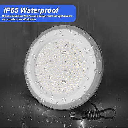 2 Pack UFO LED High Bay Light,6500K 150W, Power Cord Included, High Bay LED Shop Lights,21000 LM High Bay LED Lights,IP65 Waterproof Shatterproof Fixture - size: 150W-2pack