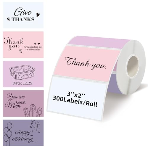 Starboling 3" x 2" Thermal Labels,Self-Adhesive Rectangle Thermal Printer Sticker,for Price,Barcode,Mailing,Name（Pink Gradient） - color: 2''x3''gradient Pink, size: 2''x3''
