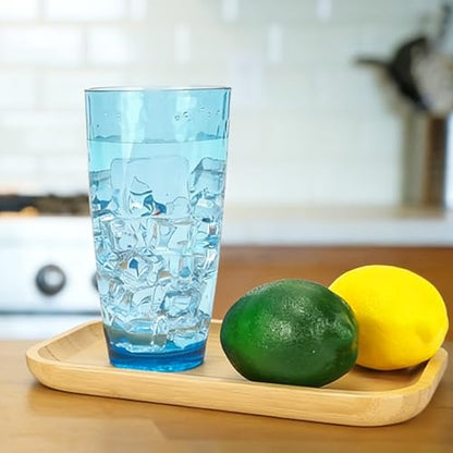 26-Ounce Plastic Tumblers (Set of 6), Reusable Plastic Mugs, BPA-Free Acrylic to Drink Mugs, Shatter Resistant, Textured Interior, Dishwasher Safe (Blue, 26 Ounce) - color: Blue, size: 26 Ounce