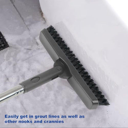 CELOX Grout Brush with Long Handle, 180°Rotation Tile Grout Cleaning Brush, Gray - color: Gray