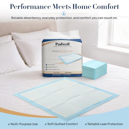Absorbent Pads, Home Protection Pee Pads, 22 x 22 Inches, 100 Count - size: 100 Count