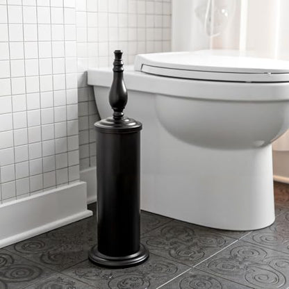 Matt Black Toilet Brush and Holder Set, Toilet Bowl Brush with Heavy Duty Wide Base,Deep Cleaning Modern Bathroom Cleaner Brush -Space Saving