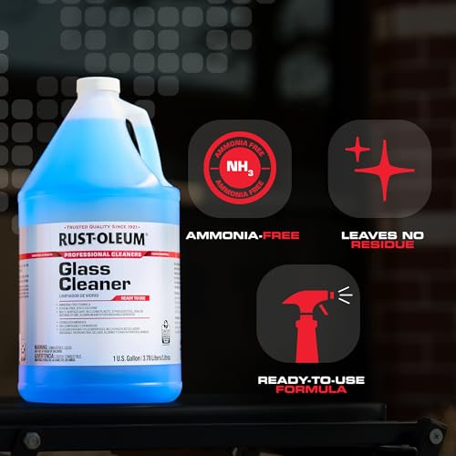 Rust-Oleum Professional Cleaners Glass Cleaner | One Gallon (128oz) | Ready to Use Refill Bottle | Professional Strength | Ammonia Free | 4 Pack - size: 128 Fl Oz (Pack of 4)