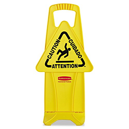 Rubbermaid Commercial Stable Multi-Lingual Safety Sign, 13w x 13 1/4d x 26h