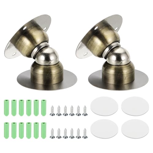 uxcell 2PCS 1.9" Magnetic Door Stoppers, Wall Floor Mounted Magnetic Door Catch Holder, Stainless Steel Door Stops for Bedroom, Bathroom, Kitchen, Office, Bronze - color: Bronze, size: 1.9"
