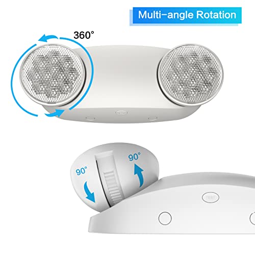 1 Pack Led Emergency Lights for Business, LED Emergency Exit Lights with Battery Backup, 2 Bug Eye Heads Adjustable Commercial Emergency Lighting Fixtures, UL 924 Certified. - size: 1 PACK