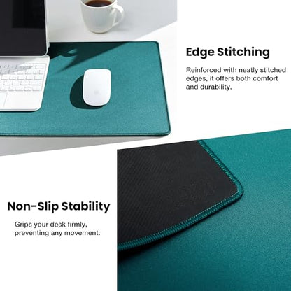 ALOANES Non-Slip Extended Mouse Pad Office&Home Desk Mat Stitched Edge - color: Green, size: 35.4L x 15.7W inches