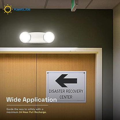 KASTLITE Commercial LED Emergency Light, Round Lens Style, 4-Pack - color: WHITE - ROUND, size: 4 Pack