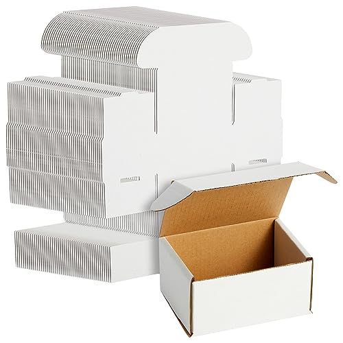 Stockroom Plus Mailing Box - 50 Pack, White, 4 x 3 x 2 Inch Corrugated Cardboard - Foldable Business Card Boxes & Mailers for Storage, Transit & Moving - size: one-size