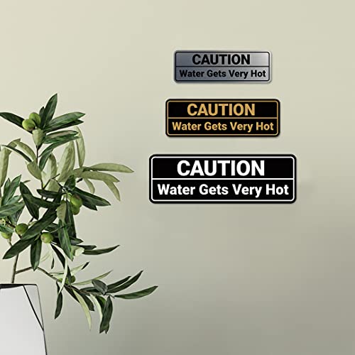 Standard Caution Water Gets Very Hot Sign (Blue) - Medium 1 Pack - color: Blue, size: 2.75 x 7" - Medium
