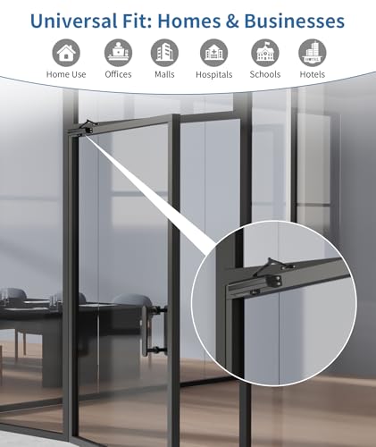 Medium Door Closer for Home & Commercial Use, LetBlack Hydraulic System with No Slam Technology - size: Medium, style: JetBlack
