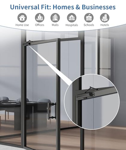 Medium Door Closer for Home & Commercial Use, LetBlack Hydraulic System with No Slam Technology - size: Medium, style: JetBlack