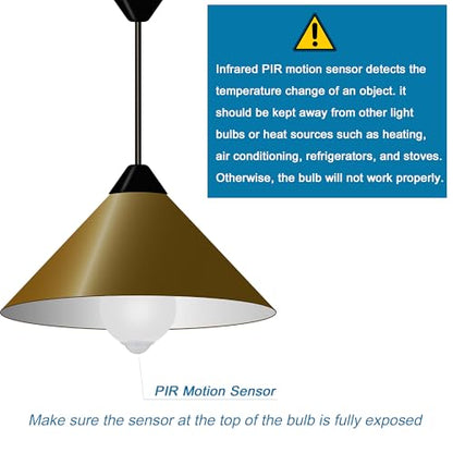 Motion Sensor Light Bulbs for Outdoor Indoor, 9W A19 Motion Detector Led Bulb, 60 Watt Equivalent, E26 800lm 5000K Daylight, Dusk to Dawn Motion Activated Security Lights for outside, Inside (2 Pack)