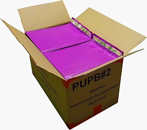 iMBAPrice 8.5x12 Inches Purple Color Polybubble Bag, 100-Pack Medium Size #2 Self Seal Poly Bubble Mailers Padded Packing Envelopes (Total 100 Bags) - color: Purple Poly Bubble, size: 8.5"x12" Poly (100 Envelopes)
