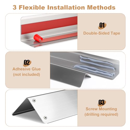 2x2x48 Inch 304 Stainless Steel Wall Corner Guards (10-Pack), Heavy Duty 90° Rounded Corner Protector, Smooth Folded Edge Metal Wall Edge Guard, Wall Corner Trim for Home & Commercial Wall Protection