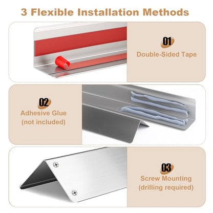 2x2x48 Inch 304 Stainless Steel Wall Corner Guards (10-Pack), Heavy Duty 90° Rounded Corner Protector, Smooth Folded Edge Metal Wall Edge Guard, Wall Corner Trim for Home & Commercial Wall Protection