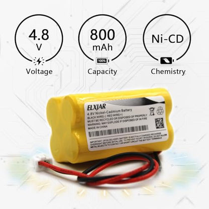 (2-Pack) 4.8V 800mAh Ni-Cd Battery for BL93NC487, BAA-48R - color: 2-Pack