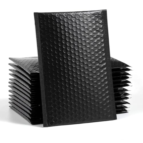 10 Pack Waterproof Padded Envelopes, 9 x 12"Bubble Mailers , Insulated Protected Poly Mailing Envelopes Bubble Padded Self-Seal Shipping Bags for Small Business Mailing Makeup Gifts (Black, 9*12 Inch) - color: Black, size: 9*12 Inch