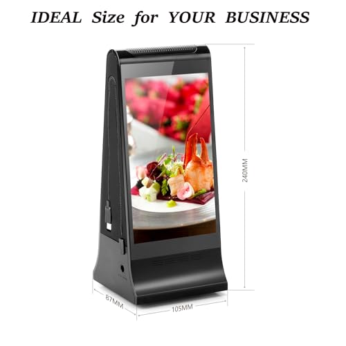 WeADS Digital Signage with Dual-Sided 8" Interactive LCD Screen,Android 11 Tabletop Advertising Player with Wi-Fi & 23200mAh Extended Battery Life for Business