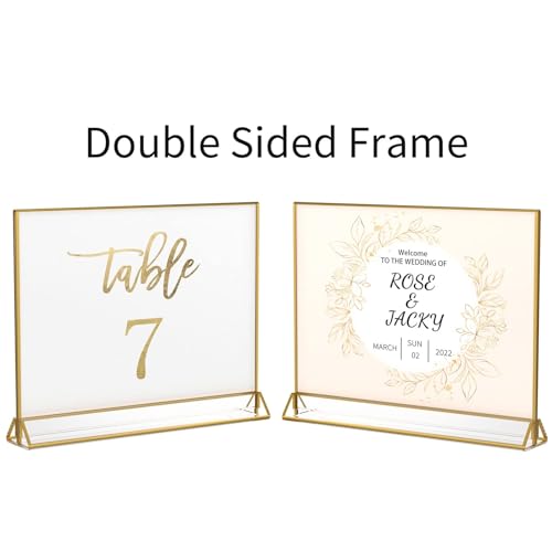 NIUBEE 4x6 Acrylic Sign Holder, Picture Frame, Wedding Table Numbers, 6pack - size: 4x6", style: Horizontal