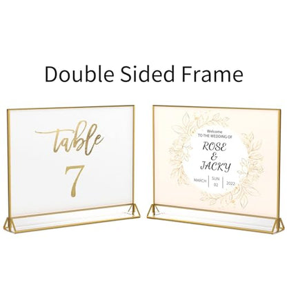 NIUBEE 4x6 Acrylic Sign Holder, Picture Frame, Wedding Table Numbers, 6pack - size: 4x6", style: Horizontal