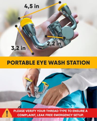 Eye Wash Kit, Push Style Eye Wash Units - 1 Pack - Yellow - color: Yellow, size: Pack of 1