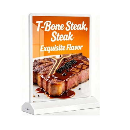 A4 Size Tabletop LED Sign Holder Double-Sided Brightness Adjustable Advertising Light Box,USB charging,Display Light Box for Bars,Restaurants,Clubs,Stores