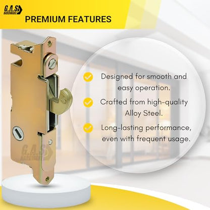 Sliding Patio Glass Door Mortise Lock, 45 Degree Keyway, 3-11/16" Screw Holes - Steel Lock for Sliding Door Handle Replacement Hardware - Fix and Repair Locking Mechanism Latch - size: Small Mortise Lock