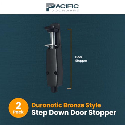 Pacific Doorware Step Down Door Stopper Heavy Duty, Bronze, 2 Pack - size: 2 Pack, style: Duronotic Bronze