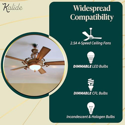 TOPGREENER Ceiling Fan Control and Light Dimmer Switch, 3-Speed, White - color: White, size: Dimmer Switch with Fan