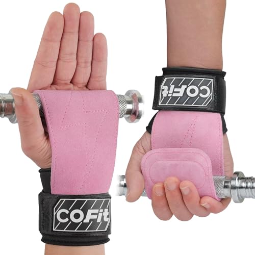 COFIT Wrist Straps for Weightlifting, Workout Wrist Wraps with Dual-Layer Oxford Leather, Enhanced Grip for Optimal Hand and Wrist Protection, Gym Lifting Straps for Deadlift and Powerlifting - color: 02. Pink