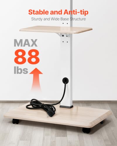 VEVOR Rolling TV Stand, Mobile TV Cart for 32-70 Inch Screens, 25° Left-Right Rotation and Height Adjustable TV Mount with Tray, Holds up to 88 lbs for Corner, Bedroom, Outdoor, Max VESA 600x400mm - style: with Trays