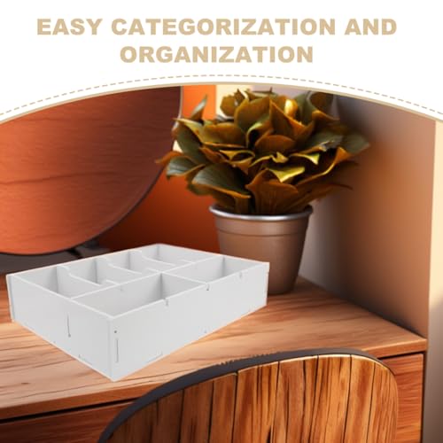 ABOOFAN Cash Box with Dividers Multi Compartment Money Drawer Organizer for Cash and Coins Desk Tray for Office Drawer Retail Counter 13.97 X 10.03 X 3.14 in Storage Box