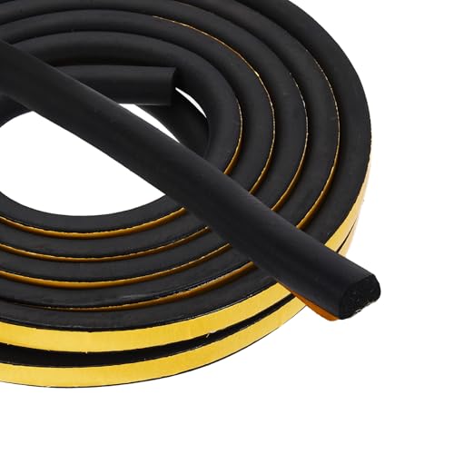 PATIKIL 16.4FT Solid Rubber Weather Stripping, 2/5" W x 1/3" H Self Adhesive D Shape EPDM Rubber Seal Strip Gasket for Door Frame Window Insulation RVs Furniture Cabinets, Black - size: 16.4FT x 2/5"W x 1/3"H