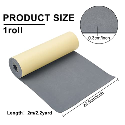 BENECREAT 3mm Thick 78.7x11.8 Inch Self-Adhesive EVA Foam Roll for Furniture Protecting, Gap Filling, Costumes and Other Craft Project - color: Dark Gray - 3mm Thick, size: 3mm Thick