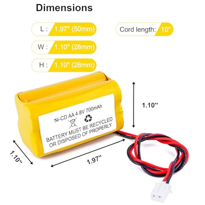 Fulpower 2-Pack 4.8V 700mAh Replacement Exit Sign Battery