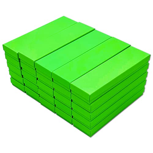 TheDisplayGuys 25 Cardboard Jewelry Gift Boxes with Inserts - Neon Green - color: Neon Green