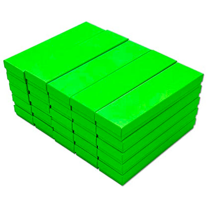 TheDisplayGuys 25 Cardboard Jewelry Gift Boxes with Inserts - Neon Green - color: Neon Green