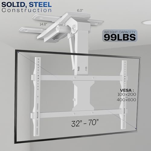 VIVO White Electric Ceiling TV Mount, 37-70 in Screens, MOUNT-E-FD75CW - color: White, size: 37" to 70" Screens