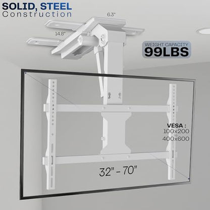 VIVO White Electric Ceiling TV Mount, 37-70 in Screens, MOUNT-E-FD75CW - color: White, size: 37" to 70" Screens