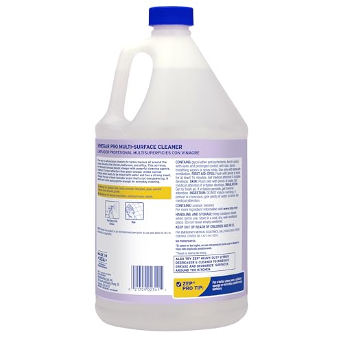 Zep All-Purpose Cleaner With Vinegar - 1 Gallon (Case of 4) R48410 - Gentle for Everyday Use - size: 128 Fl Oz (Pack of 4)
