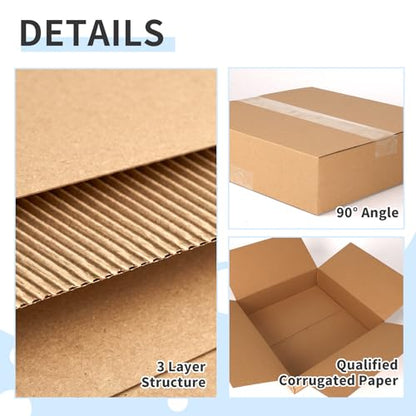 CRUGLA 12x12x3 Shipping Boxes 25 Pack, Brown Corrugated Cardboard Boxes with Side-Lock and Pre-Applied Double-Sided Tape, Easy Assemble Packing Mailer Boxes for Small Business Shipping - size: 12x12x3 Inch 25 Pack