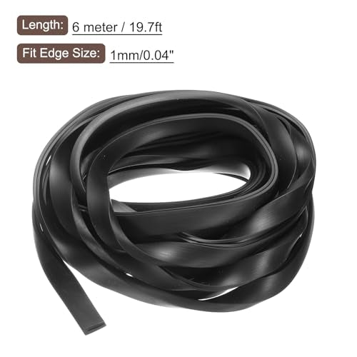 uxcell U Channel Edge Trim, 19.7ft Length Rubber Guard Seal Strip Edge Protector Flat Type Fit for 1mm Edge, (3/16" W x 15/32" H) Black - size: Fit 1mm x 19.7'L x 15/32"H x 3/16"W