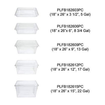 Thunder Group 18"x 26"x12", 17 gallon, food storage box, polycarbonate, clear, comes in each